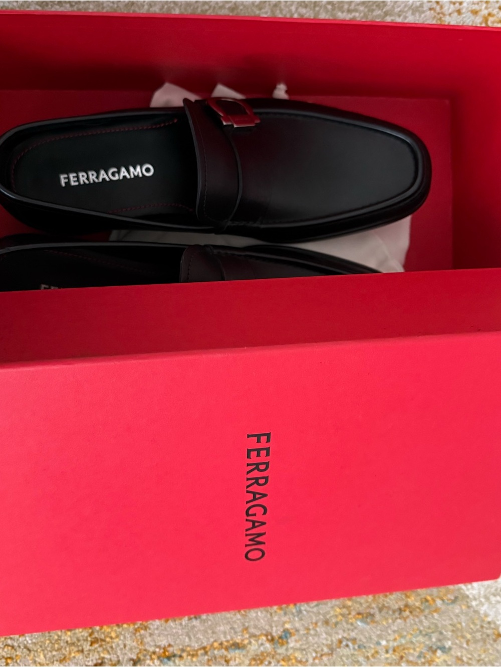 Salvatore Ferragamo Black Leather Bit-Detail Loafers